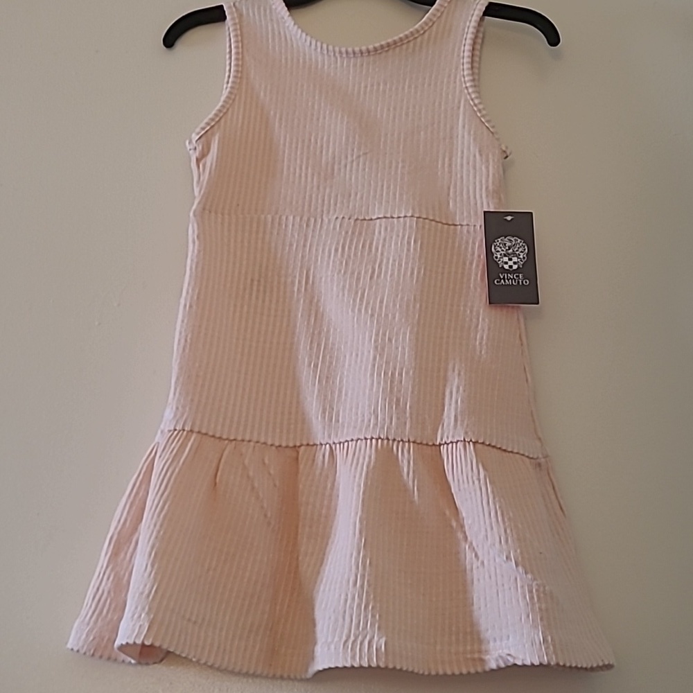 Vince Camuto Girl Dress, Pink & White stripes, Size 7 - Picture 3 of 6